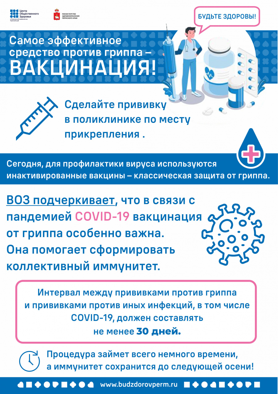 Самое эффективное средство против гриппа – ВАКЦИНАЦИЯ! Самое эффективное средство против гриппа – ВАКЦИНАЦИЯ!